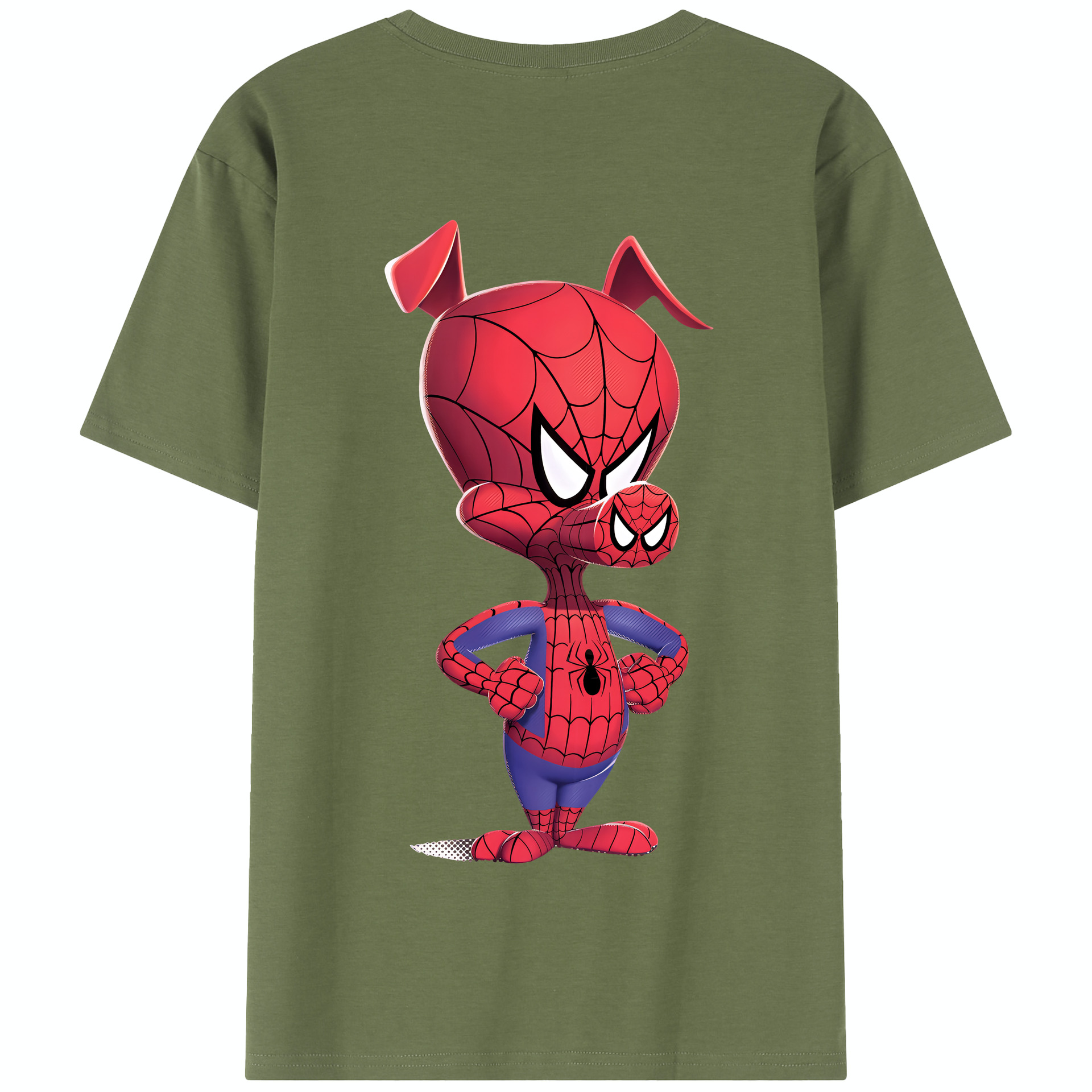 （画像用） Spider Man スパイダーマン 綿100％半袖Tシャツ（背面プリント）
